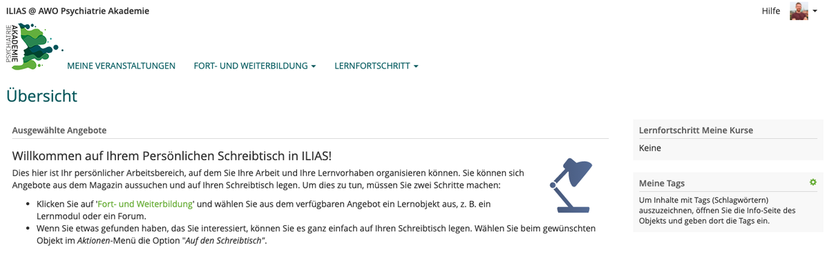 Der persönliche “Schreibtisch” unseres Online Campus - psychiatrie-akademie.de Der persönliche “Schreibtisch” unseres Online Campus - psychiatrie-akademie.de